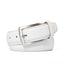 Men's Classic Leather Pin Buckle Belt – Business Casual Everyday Belt - White