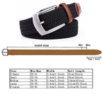 Stretch Woven Belt – Elastic Casual Belt with Leather Trim