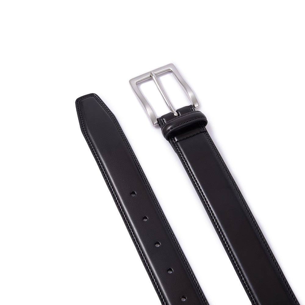 Single Prong Buckle Business Leather Belt for Men