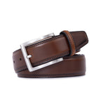 Single Prong Buckle Business Leather Belt for Men