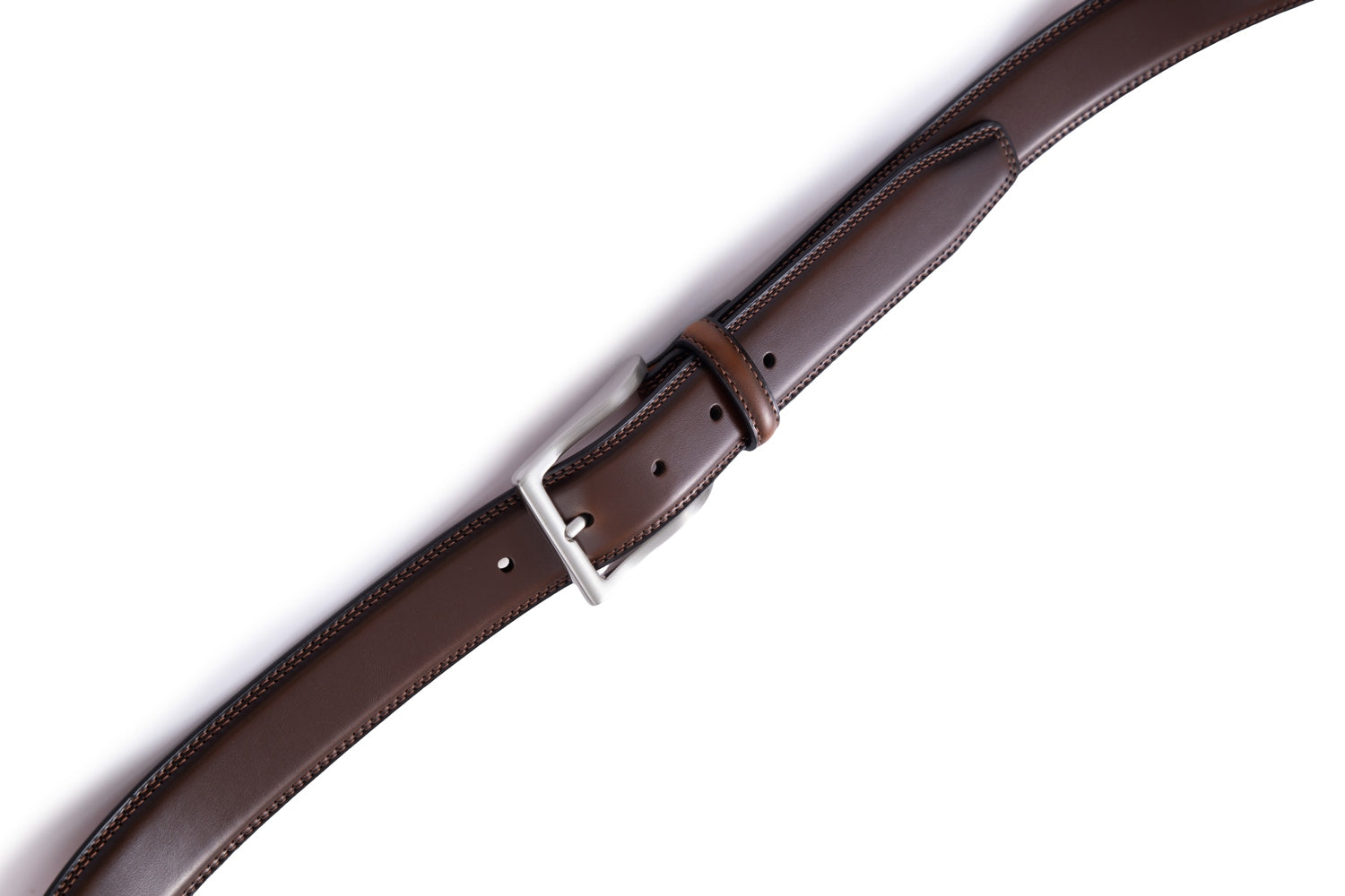 Single Prong Buckle Business Leather Belt for Men