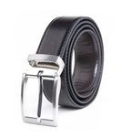 Reversible Color-Changing Rotating Pin Buckle Glossy PU Men's Belt