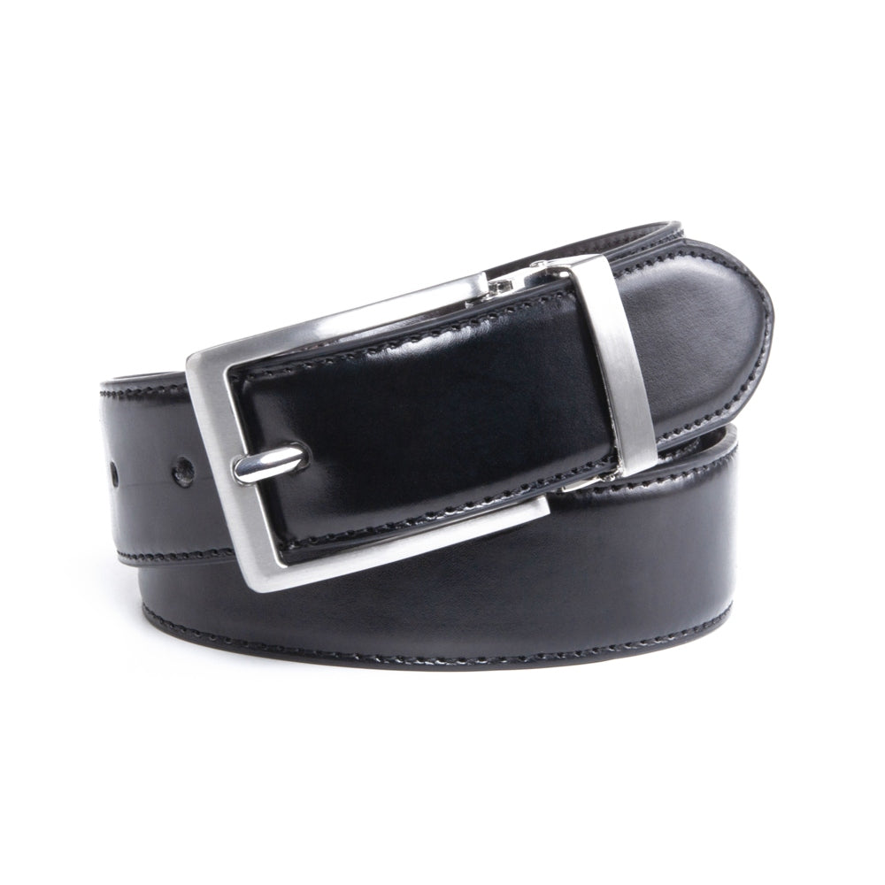 Reversible Color-Changing Rotating Pin Buckle Glossy PU Men's Belt Main image