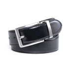 Reversible Color-Changing Rotating Pin Buckle Glossy PU Men's Belt