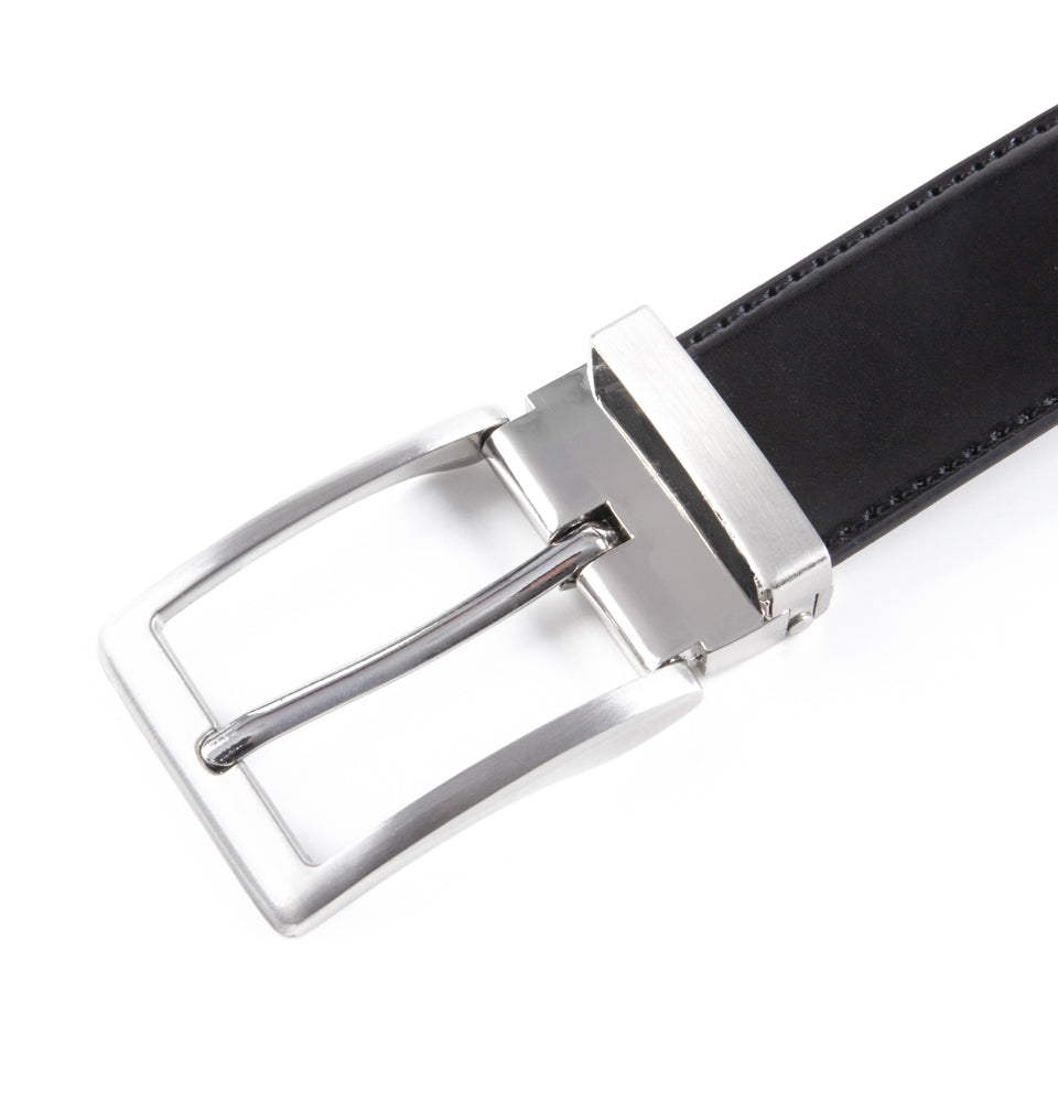 Reversible Color-Changing Rotating Pin Buckle Glossy PU Men's Belt