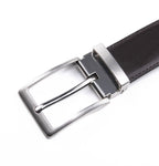 Reversible Color-Changing Rotating Pin Buckle Glossy PU Men's Belt