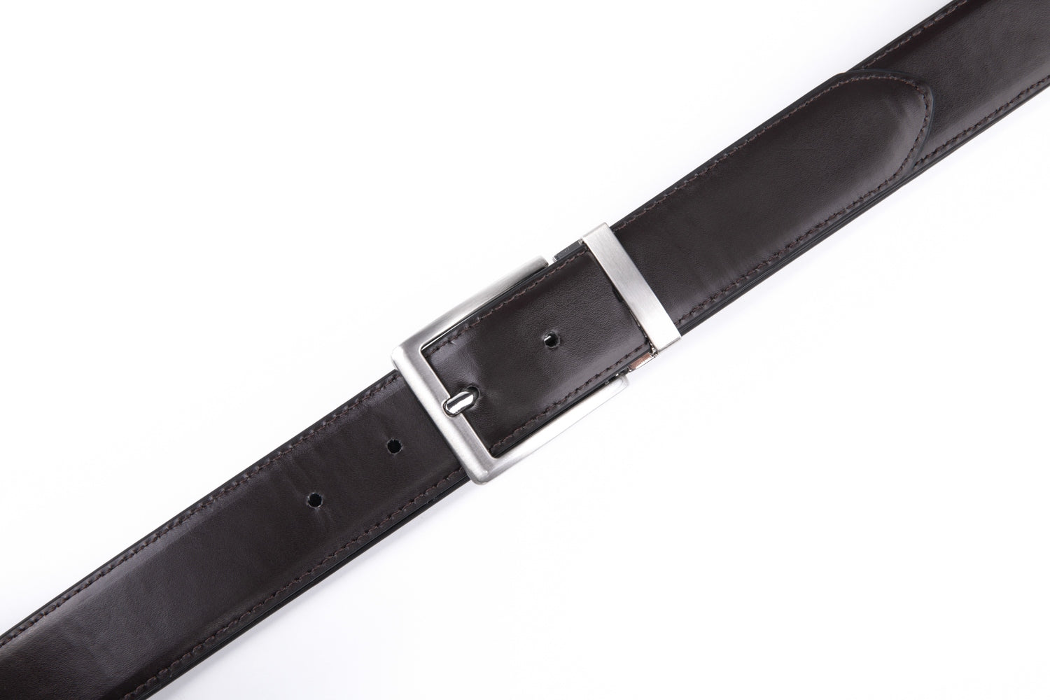 Reversible Color-Changing Rotating Pin Buckle Glossy PU Men's Belt