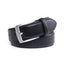 Men's Classic Leather Belt – Brushed Nickel Pin Buckle Business Casual Belt