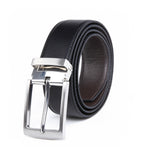Reversible Color-Changing Rotating Pin Buckle Pebbled Grain PU Men's Belt