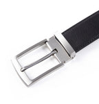 Reversible Color-Changing Rotating Pin Buckle Pebbled Grain PU Men's Belt