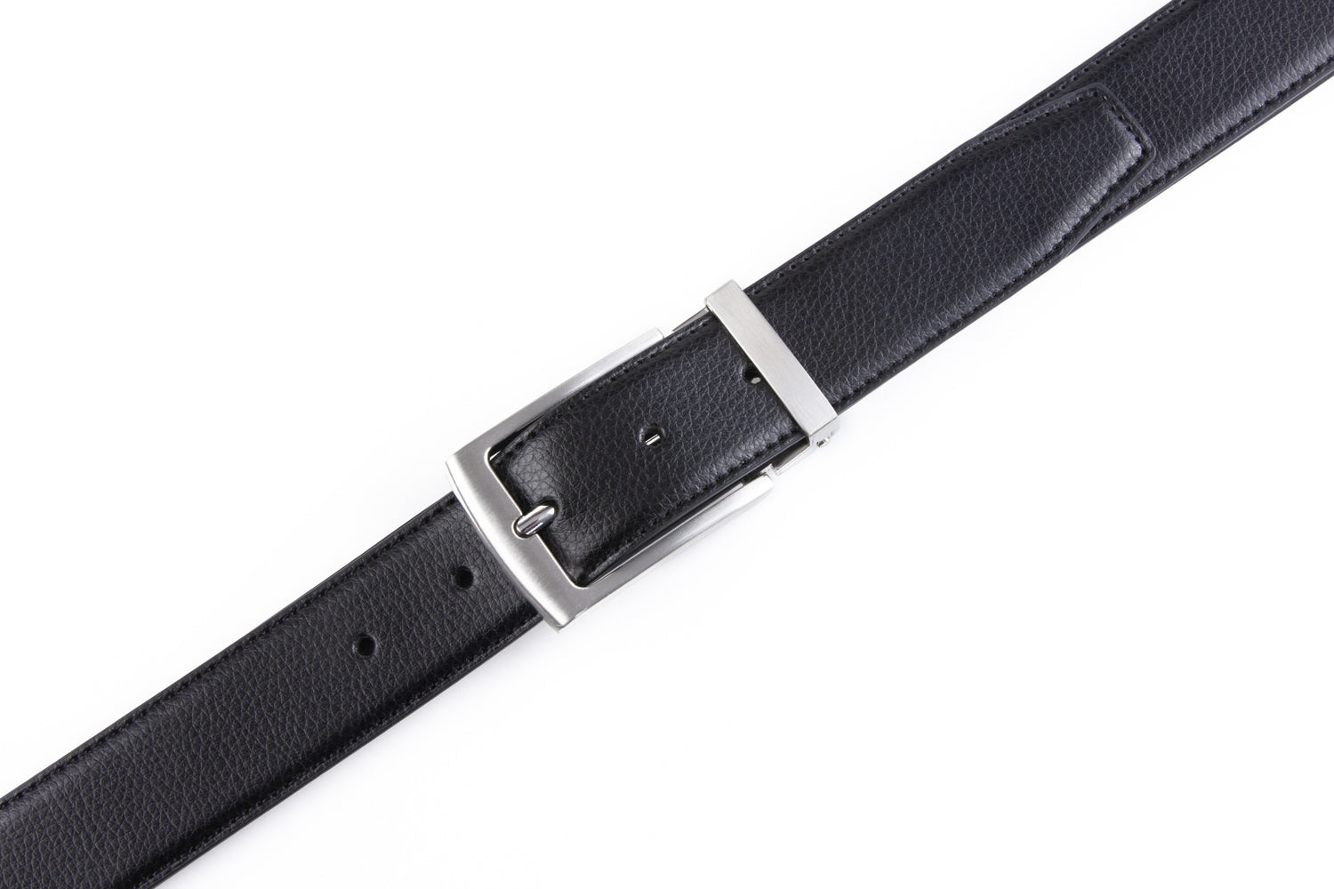 Reversible Color-Changing Rotating Pin Buckle Pebbled Grain PU Men's Belt