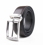 Reversible Color-Changing Rotating Pin Buckle Pebbled Grain PU Men's Belt