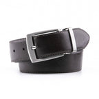 Reversible Color-Changing Rotating Pin Buckle Pebbled Grain PU Men's Belt