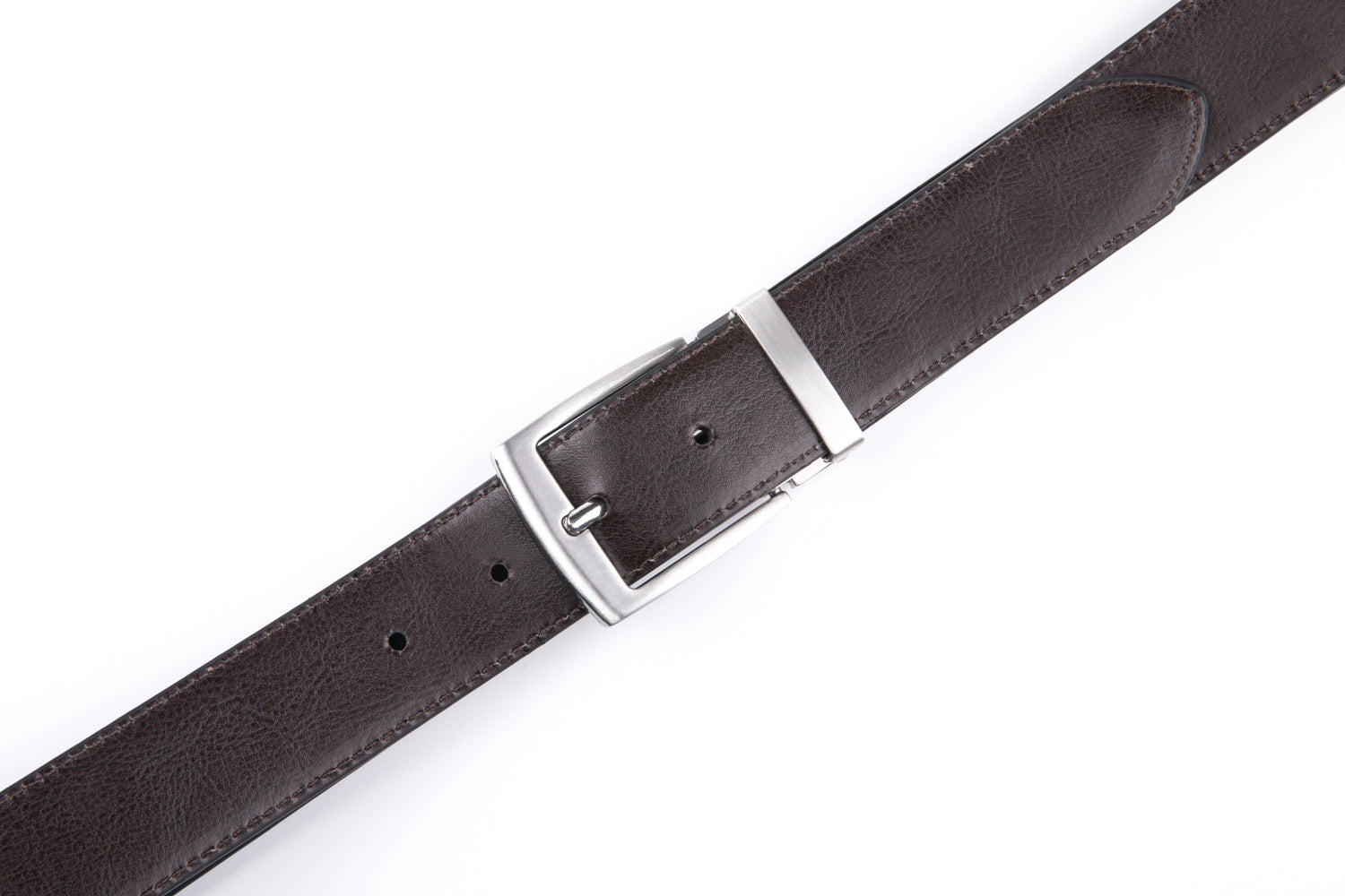 Reversible Color-Changing Rotating Pin Buckle Pebbled Grain PU Men's Belt