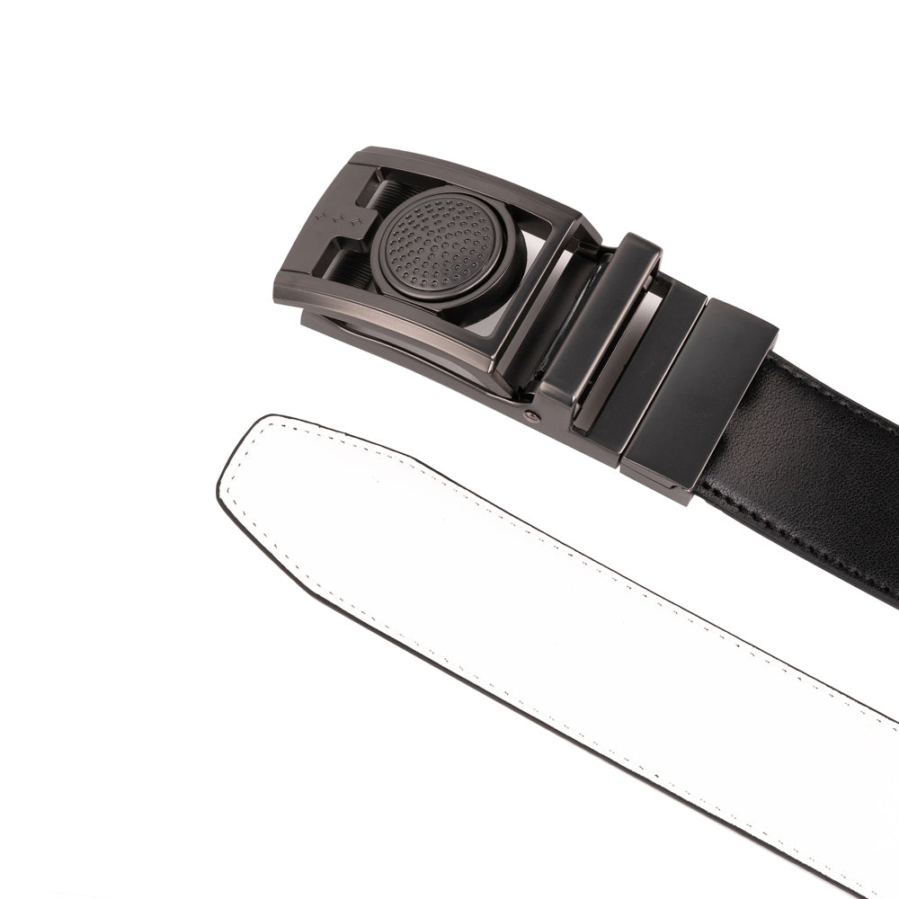 Men's Reversible Golf Belt – Two-Tone Leather Belt with Magnetic Ball Markers