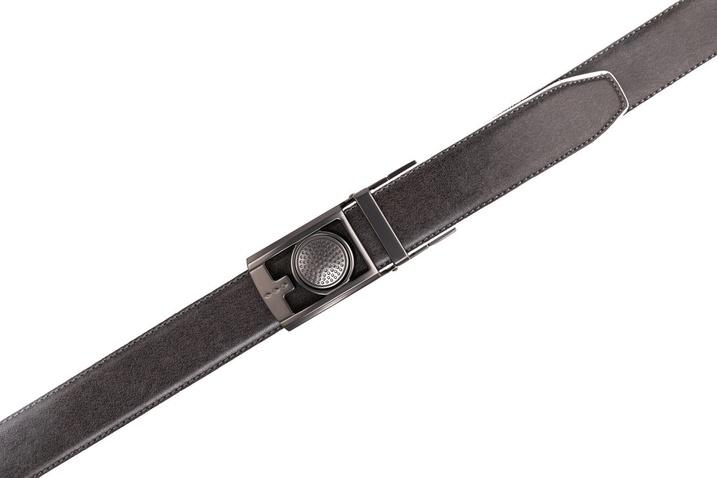 Men's Reversible Golf Belt – Two-Tone Leather Belt with Magnetic Ball Markers