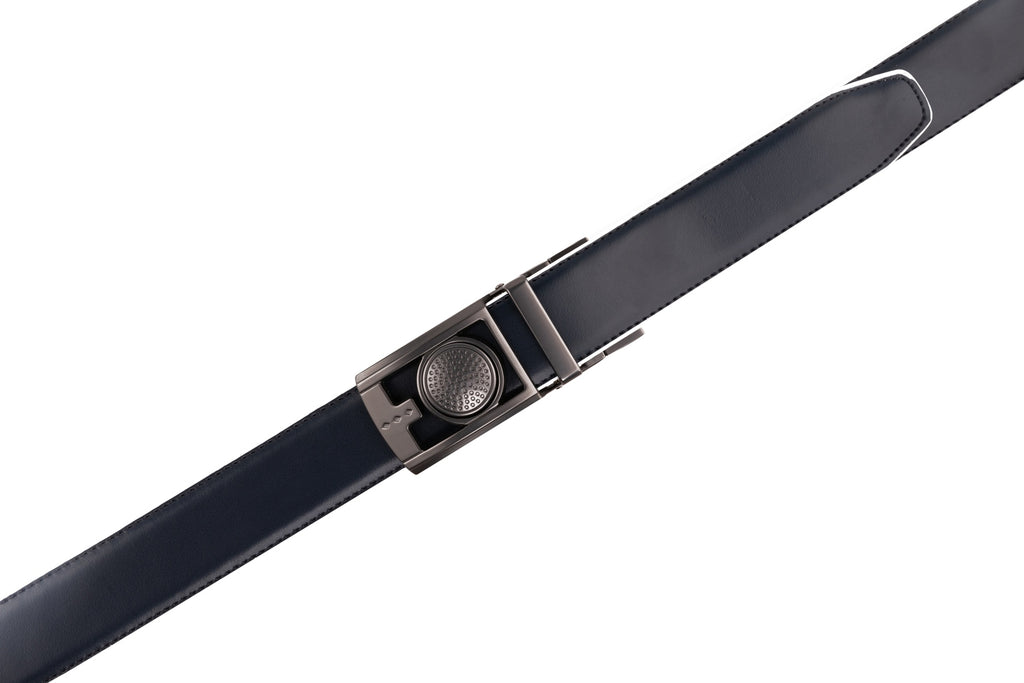Men's Reversible Golf Belt – Two-Tone Leather Belt with Magnetic Ball Markers