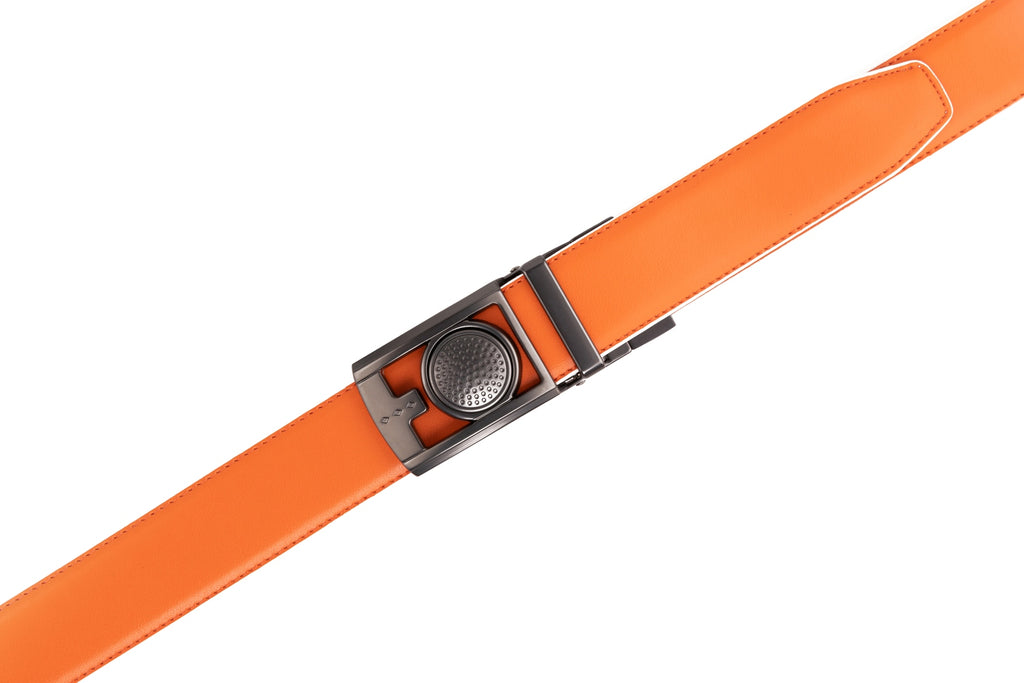 Men's Reversible Golf Belt – Two-Tone Leather Belt with Magnetic Ball Markers