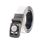 Men's Reversible Golf Belt – Two-Tone Leather Belt with Magnetic Ball Markers