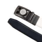 Men's Reversible Golf Belt – Two-Tone Leather Belt with Magnetic Ball Markers