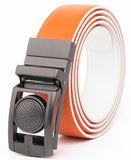 Golf Leather Belt,Mens Reversible Belt No Holes Ratchet Belt with Gift Box 46"