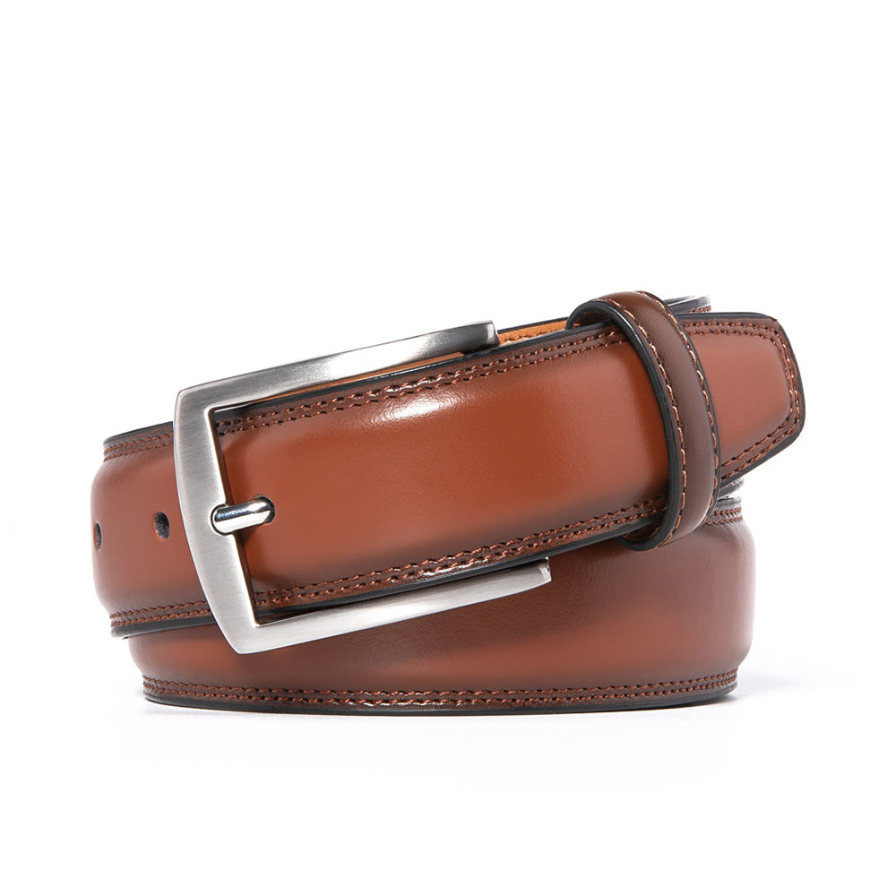 Men's Classic Leather Pin Buckle Belt – Business Casual Everyday Belt-Brown