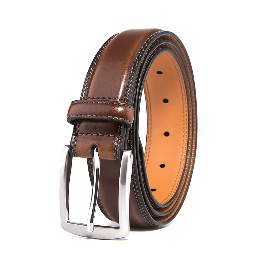 Men's Classic Leather Pin Buckle Belt – Business Casual Everyday Belt