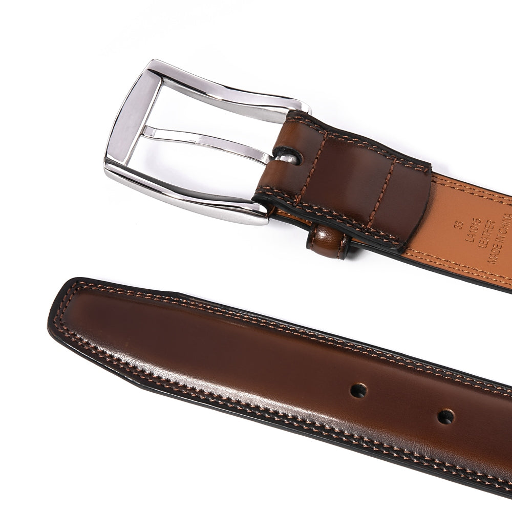 Men's Classic Leather Pin Buckle Belt – Business Casual Everyday Belt