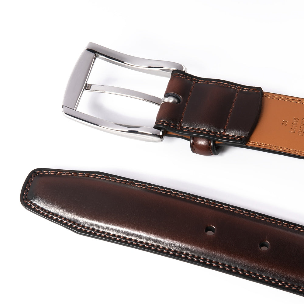 Men's Classic Leather Pin Buckle Belt – Business Casual Everyday Belt