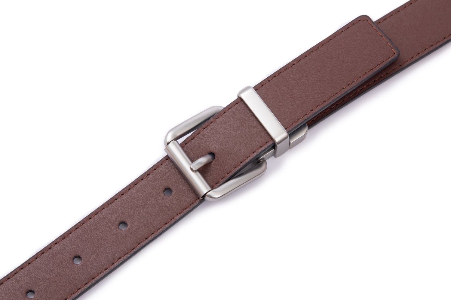 Men's Reversible Leather Belt – Slim Rotating Buckle Dress & Business Casual Belt