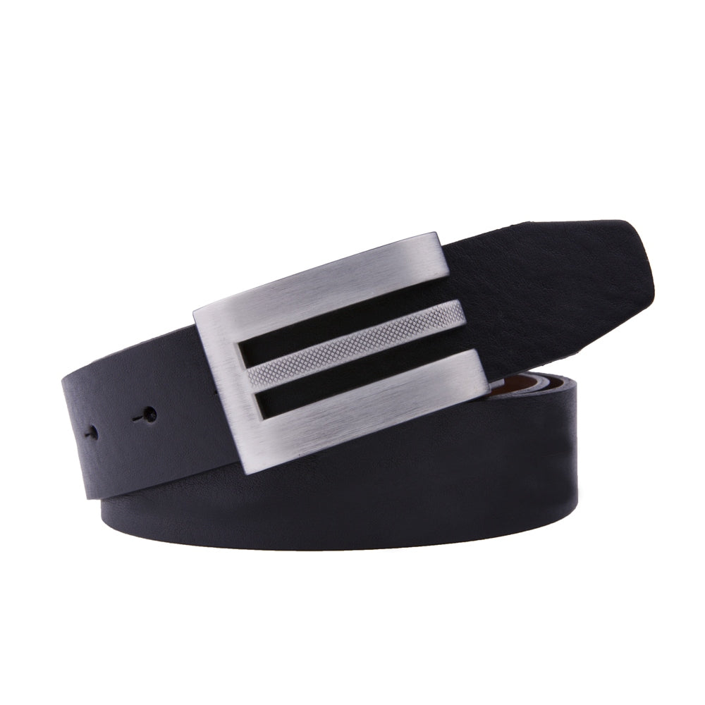 Reversible Color-Changing Anti-Slip Particle Plate Buckle Italian Genuine Leather Men's Belt Main image