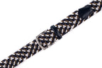 Stretch Woven Belt – Elastic Casual Belt with Leather Trim (B)