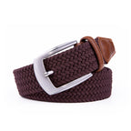 Stretch Woven Belt – Elastic Casual Belt with Leather Trim