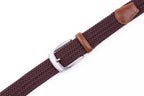Stretch Woven Belt – Elastic Casual Belt with Leather Trim