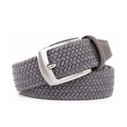 Stretch Woven Belt – Elastic Casual Belt with Leather Trim