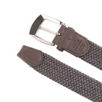 Stretch Woven Belt – Elastic Casual Belt with Leather Trim