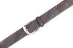 Stretch Woven Belt – Elastic Casual Belt with Leather Trim