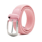 Stretch Woven Belt – Elastic Casual Belt with Leather Trim
