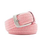 Stretch Woven Belt – Elastic Casual Belt with Leather Trim