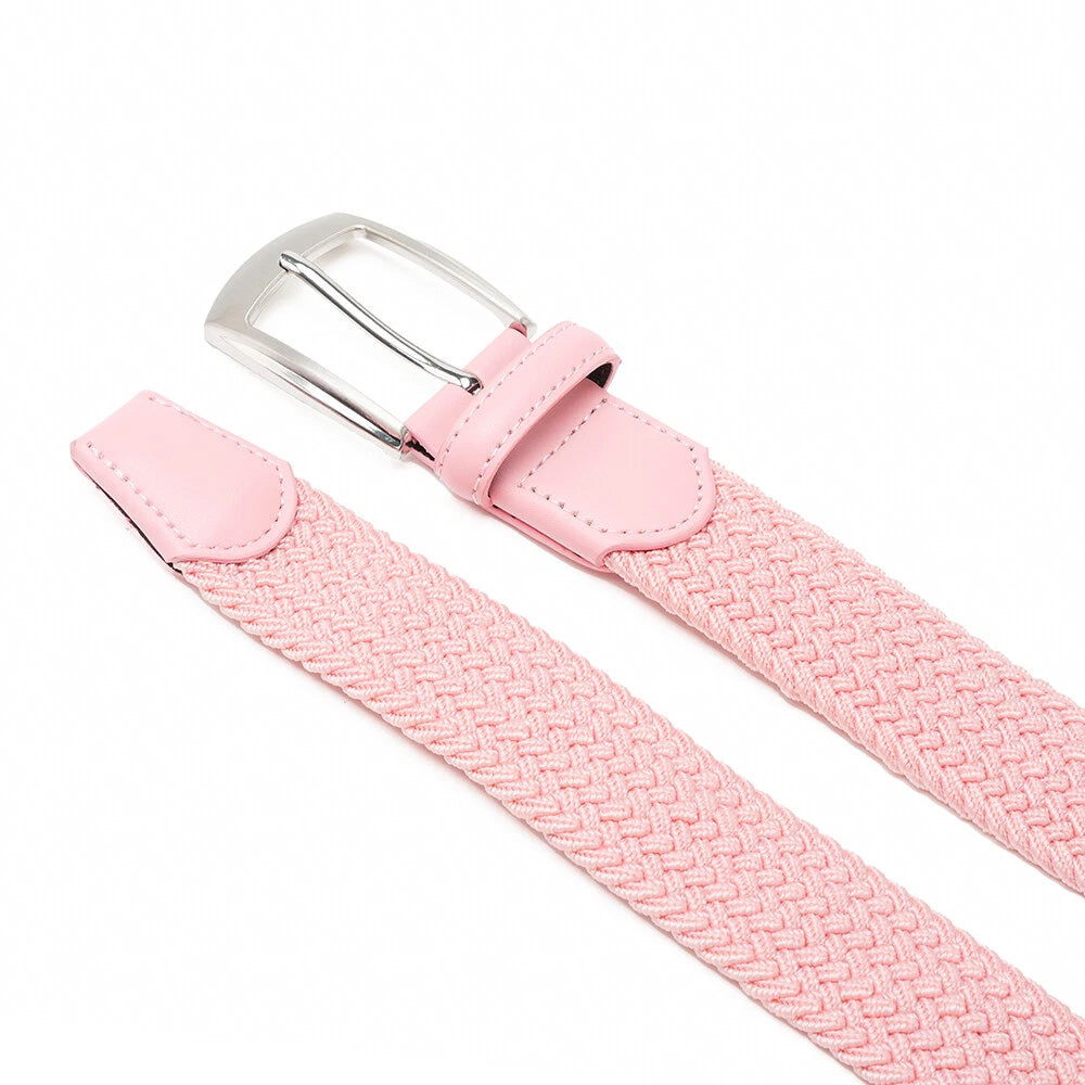 Stretch Woven Belt – Elastic Casual Belt with Leather Trim