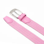 Stretch Woven Belt – Elastic Casual Belt with Leather Trim
