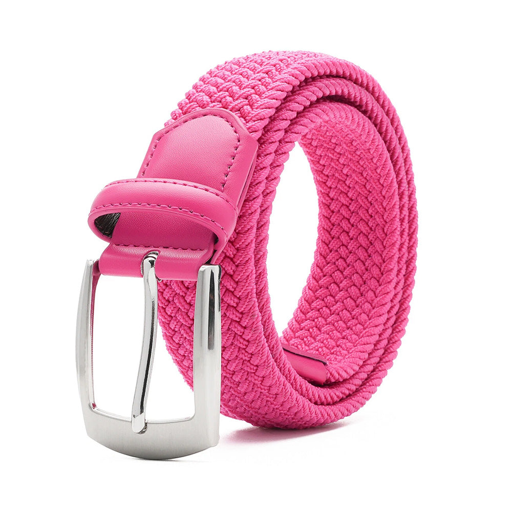 Stretch Woven Belt – Elastic Casual Belt with Leather Trim