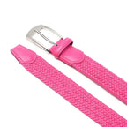 Stretch Woven Belt – Elastic Casual Belt with Leather Trim