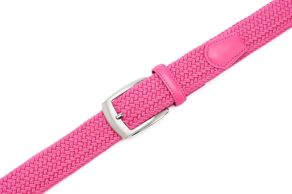 Stretch Woven Belt – Elastic Casual Belt with Leather Trim