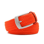 Stretch Woven Belt – Elastic Casual Belt with Leather Trim