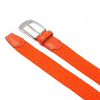 Stretch Woven Belt – Elastic Casual Belt with Leather Trim