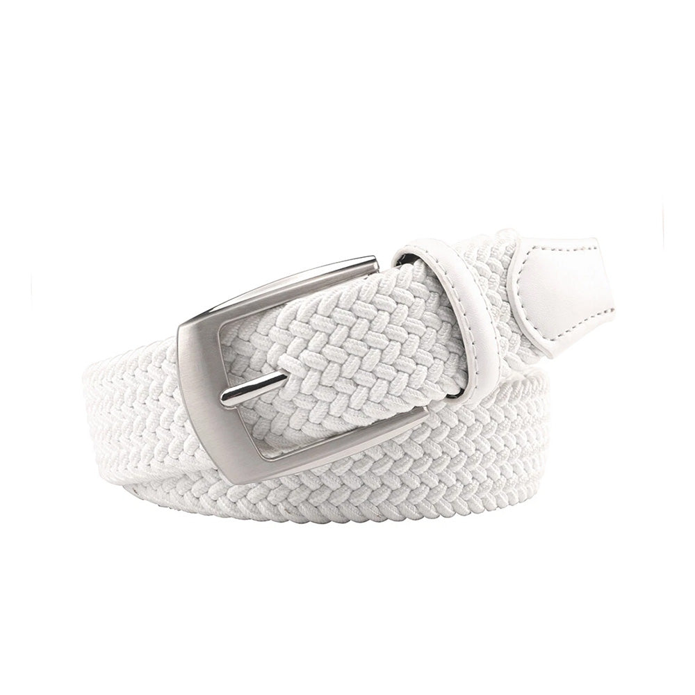 Stretch Woven Belt – Elastic Casual Belt with Leather Trim