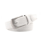 Stretch Woven Belt – Elastic Casual Belt with Leather Trim
