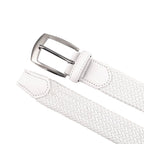 Stretch Woven Belt – Elastic Casual Belt with Leather Trim
