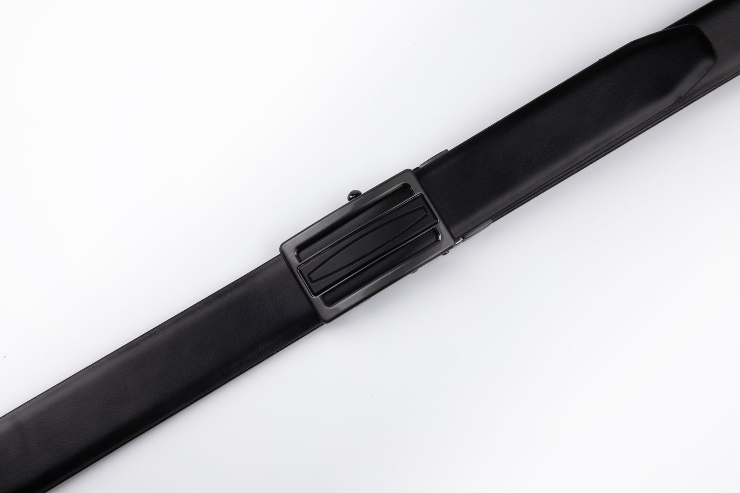 Reversible No-Ratchet Auto-Lock Buckle Business Leather Belt for Men